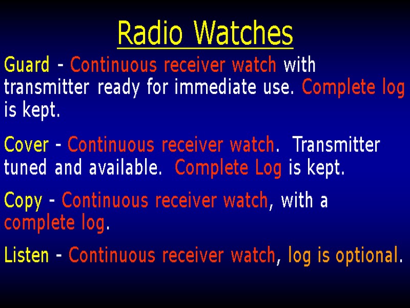 Radio Watches Guard - Continuous receiver watch with transmitter ready for immediate use. Complete